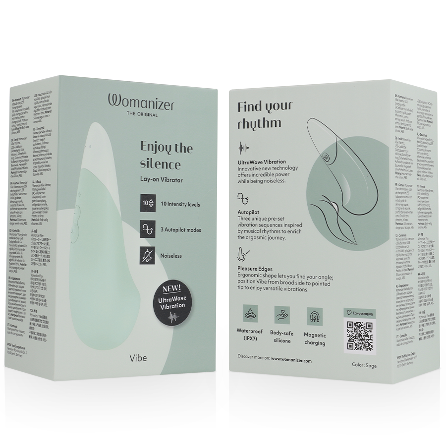 WOMANIZER - VIBE LAY-ON SILENT VIBRATOR SAGE - My naughty haven #