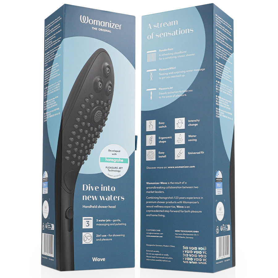WOMANIZER - WAVE CLITORAL STIMULATING SHOWER HEAD BLACK - My naughty haven #