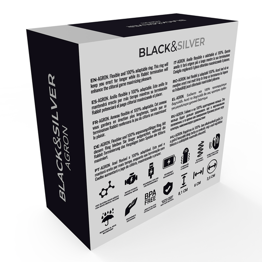 Black & Silver - Agron Ring 2.0 вибриращ пръстен