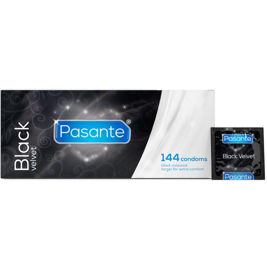 Pasante - черни презервативи с аромат на ванилия 144 бройки Black Velvet