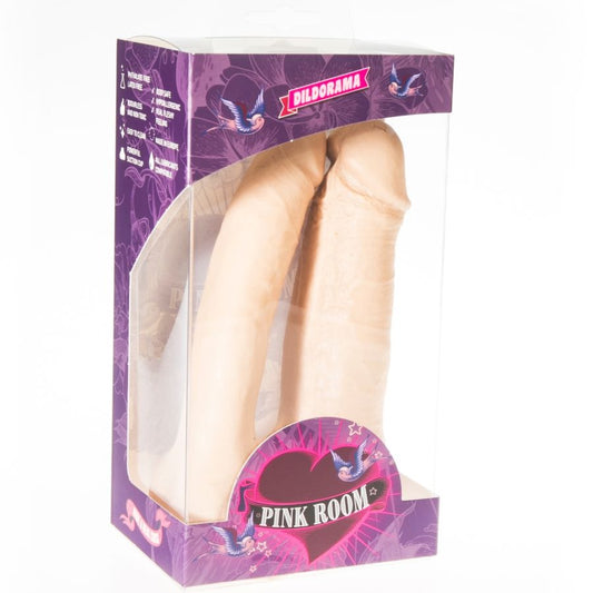 РОЗОВА СТАЯ - РЕАЛИСТИЧЕН ДВОЙЕН ДИЛДО ARTHUS FLESH 17CM/15.5CM
