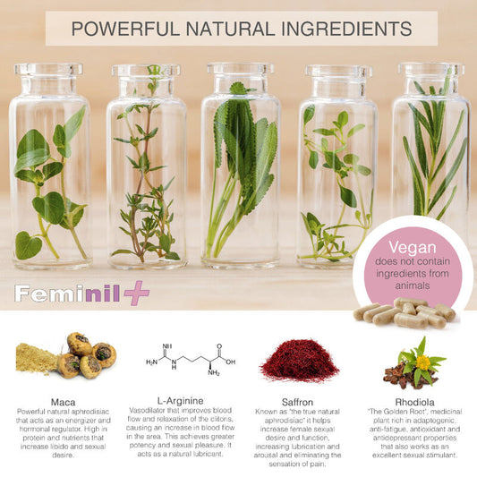 500 COSMETICS - FEMINIL+ ЗА ПОДОБРЯВАНЕ НА ЖЕНСКОТО СЕКСУАЛНО ЛИБИДО - 30 КАПСУЛИ