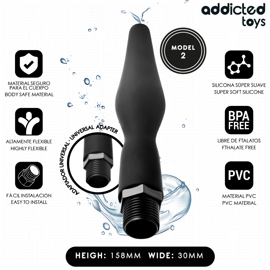 ADDICTED TOYS - ANAL CLEANER WITH UNIVERSAL ADAPTER MODEL 2 - My naughty haven #
