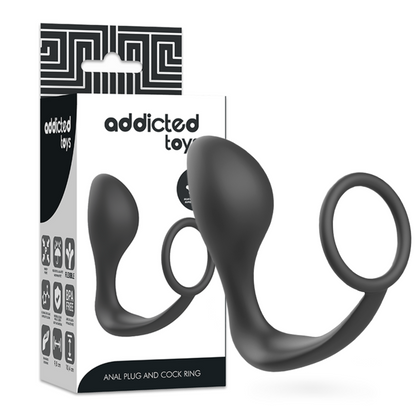 Addicted Toys – Анална тапа с черен силиконов пръстен