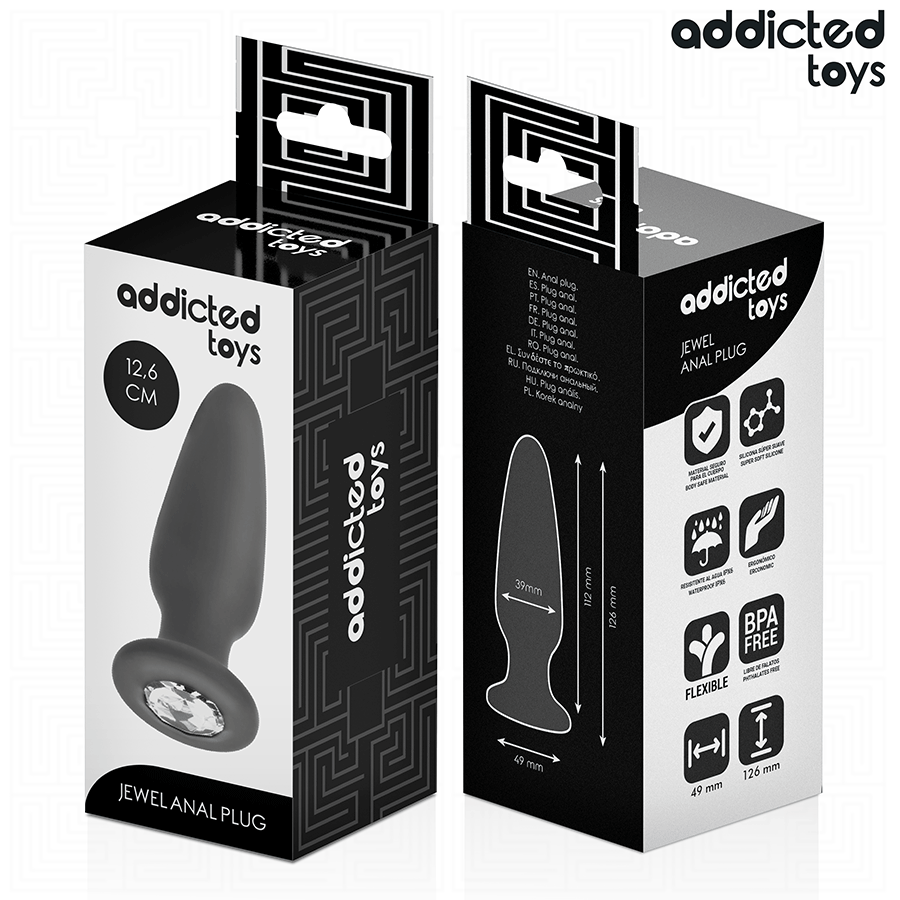 ADDICTED TOYS - ANAL PLUG WITH JEWEL SILICONE SIZE L 12.6 CM - My naughty haven #