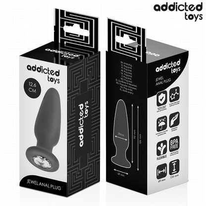 ADDICTED TOYS - ANAL PLUG WITH JEWEL SILICONE SIZE L 12.6 CM - My naughty haven #
