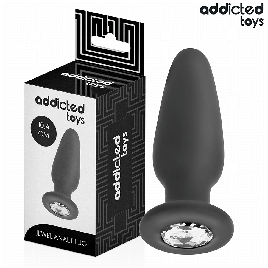 ADDICTED TOYS - ANAL PLUG WITH JEWEL SILICONE SIZE M 10.4 CM - My naughty haven #
