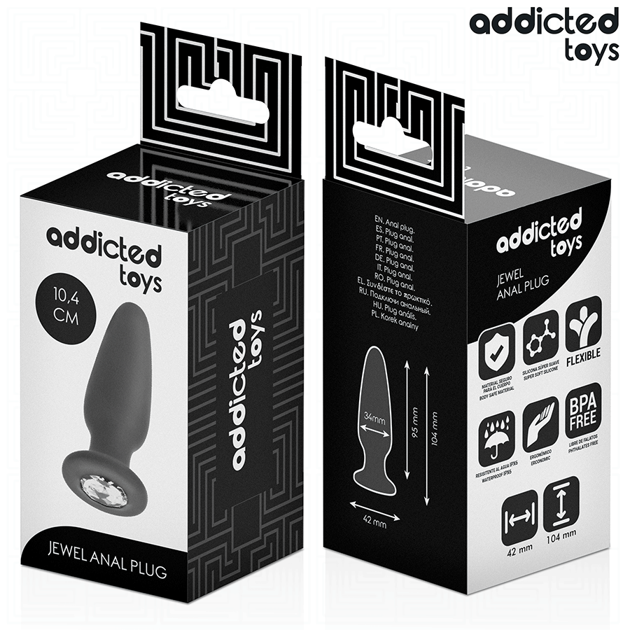 ADDICTED TOYS - ANAL PLUG WITH JEWEL SILICONE SIZE M 10.4 CM - My naughty haven #