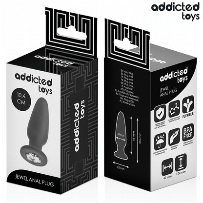 ADDICTED TOYS - ANAL PLUG WITH JEWEL SILICONE SIZE M 10.4 CM - My naughty haven #