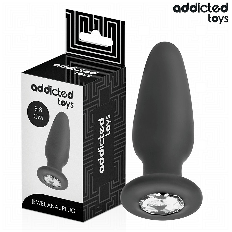 ADDICTED TOYS - ANAL PLUG WITH JEWEL SILICONE SIZE S 8.8 CM - My naughty haven #