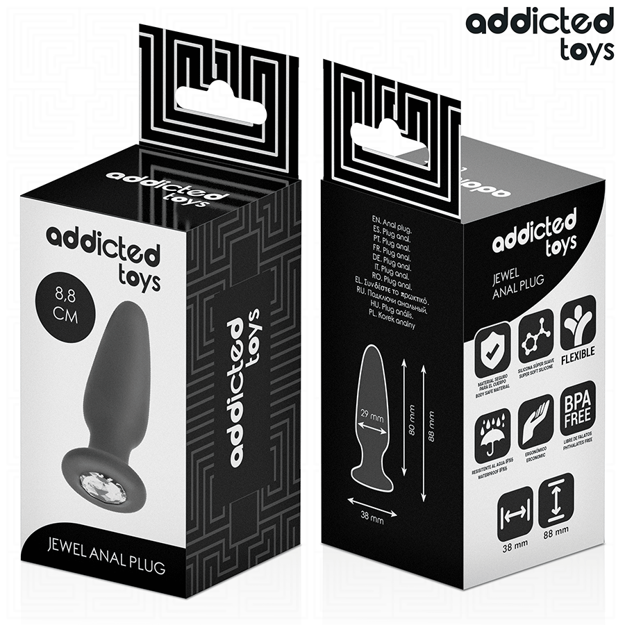 ADDICTED TOYS - ANAL PLUG WITH JEWEL SILICONE SIZE S 8.8 CM - My naughty haven #