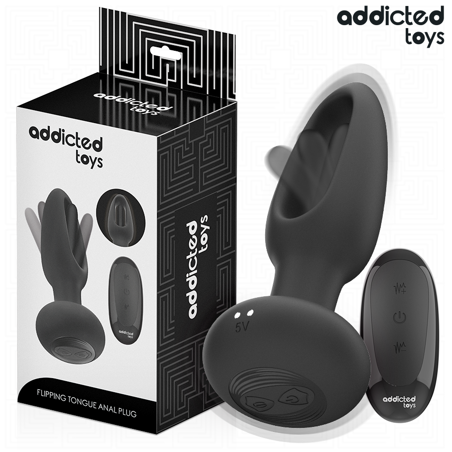 ADDICTED TOYS - ANAL PLUG WITH VIBRATING TONGUE AND REMOTE CONTROL - My naughty haven #