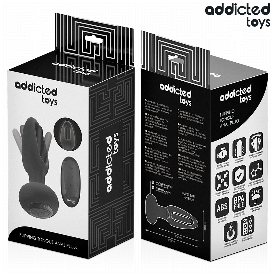 ADDICTED TOYS - ANAL PLUG WITH VIBRATING TONGUE AND REMOTE CONTROL - My naughty haven #