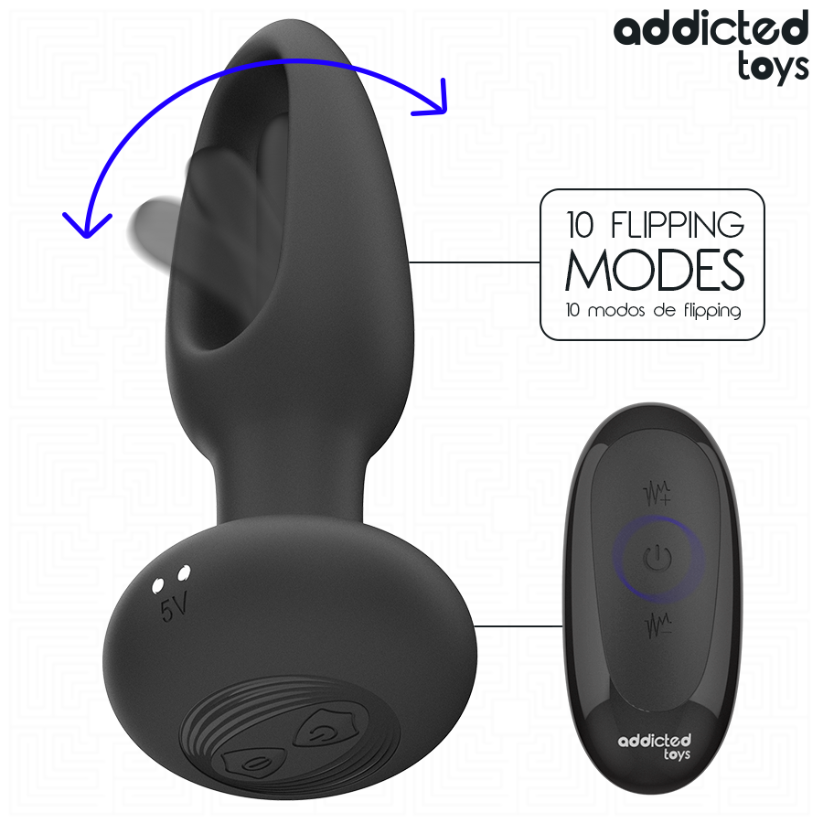 ADDICTED TOYS - ANAL PLUG WITH VIBRATING TONGUE AND REMOTE CONTROL - My naughty haven #