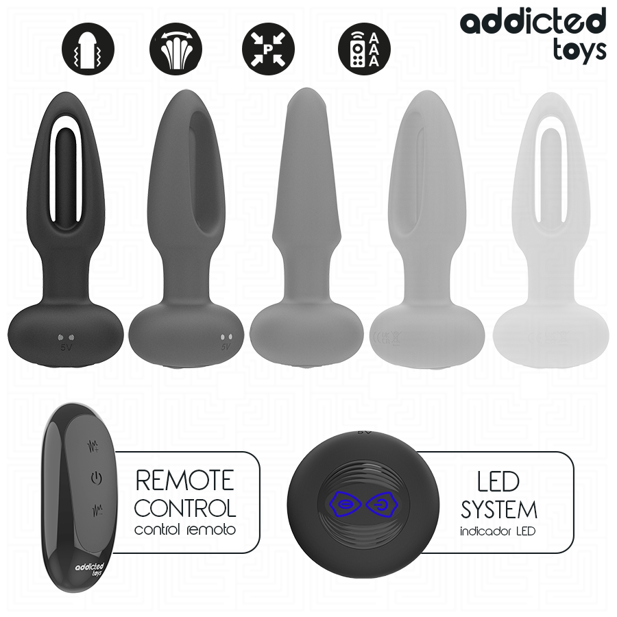 ADDICTED TOYS - ANAL PLUG WITH VIBRATING TONGUE AND REMOTE CONTROL - My naughty haven #