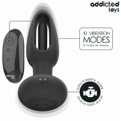 ADDICTED TOYS - ANAL PLUG WITH VIBRATING TONGUE AND REMOTE CONTROL - My naughty haven #