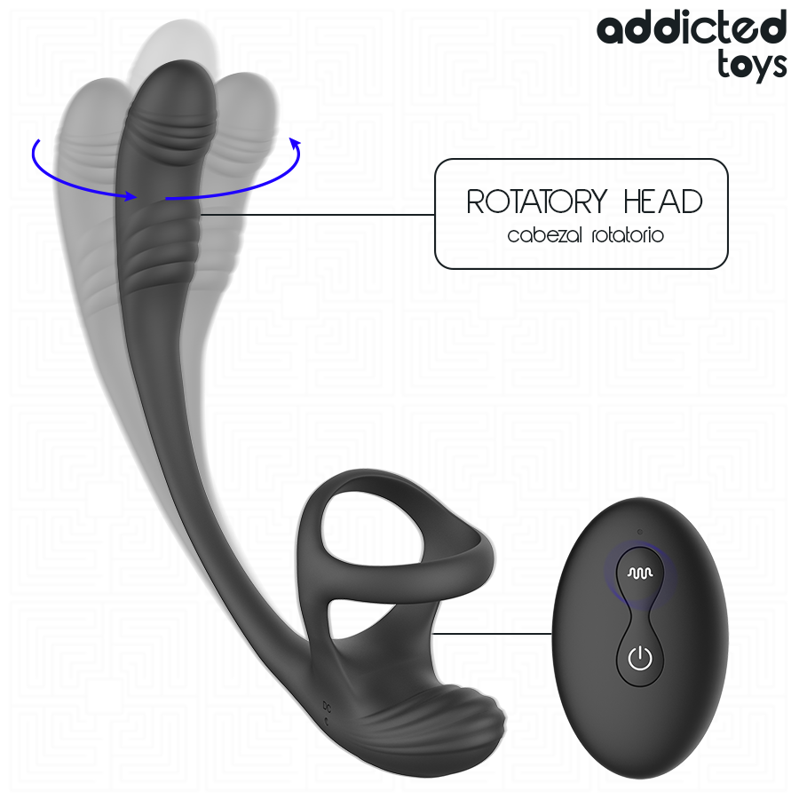 ADDICTED TOYS - ANAL PLUG WITH VIBRATION AND 360º WAVING AND TESTICLE STIMULATOR - My naughty haven #