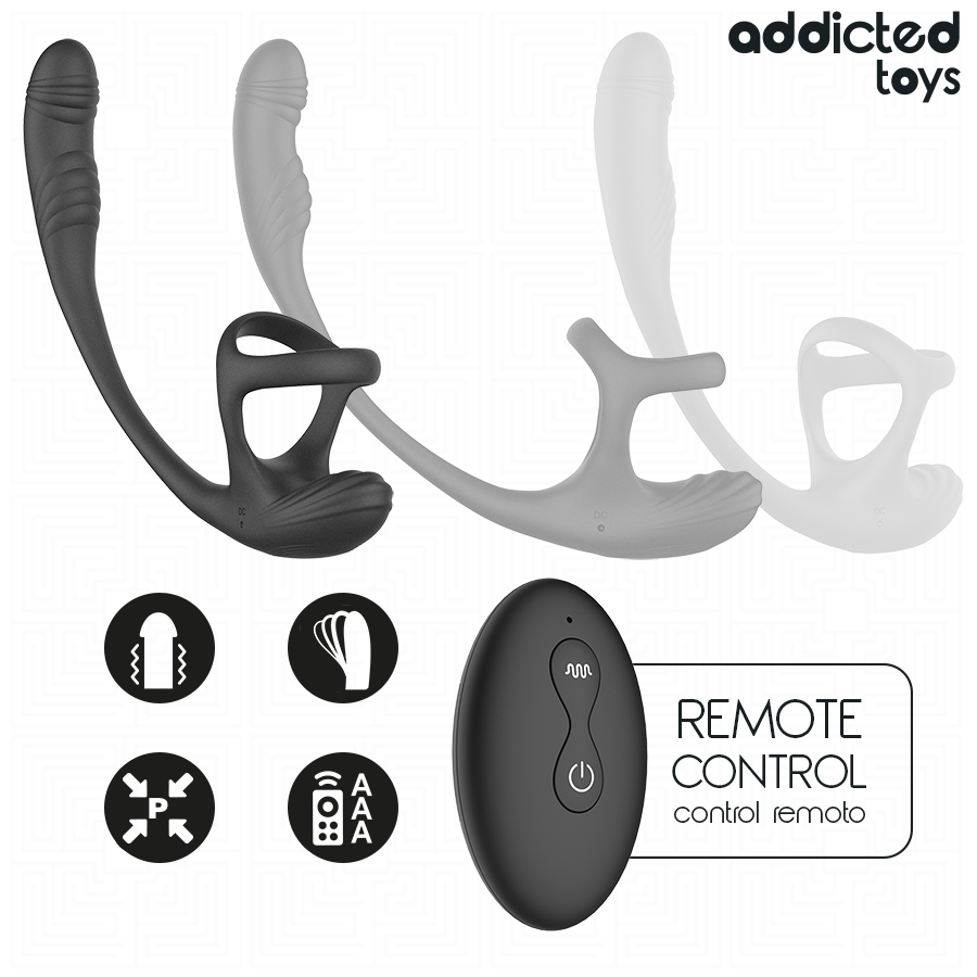 ADDICTED TOYS - ANAL PLUG WITH VIBRATION AND 360º WAVING AND TESTICLE STIMULATOR - My naughty haven #
