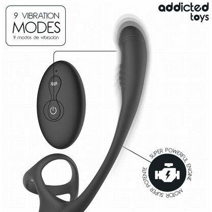 ADDICTED TOYS - ANAL PLUG WITH VIBRATION AND 360º WAVING AND TESTICLE STIMULATOR - My naughty haven #