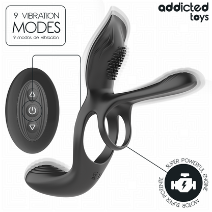 ADDICTED TOYS - DOUBLE PENIS RING WITH CLITORAL STIMULATOR - My naughty haven #