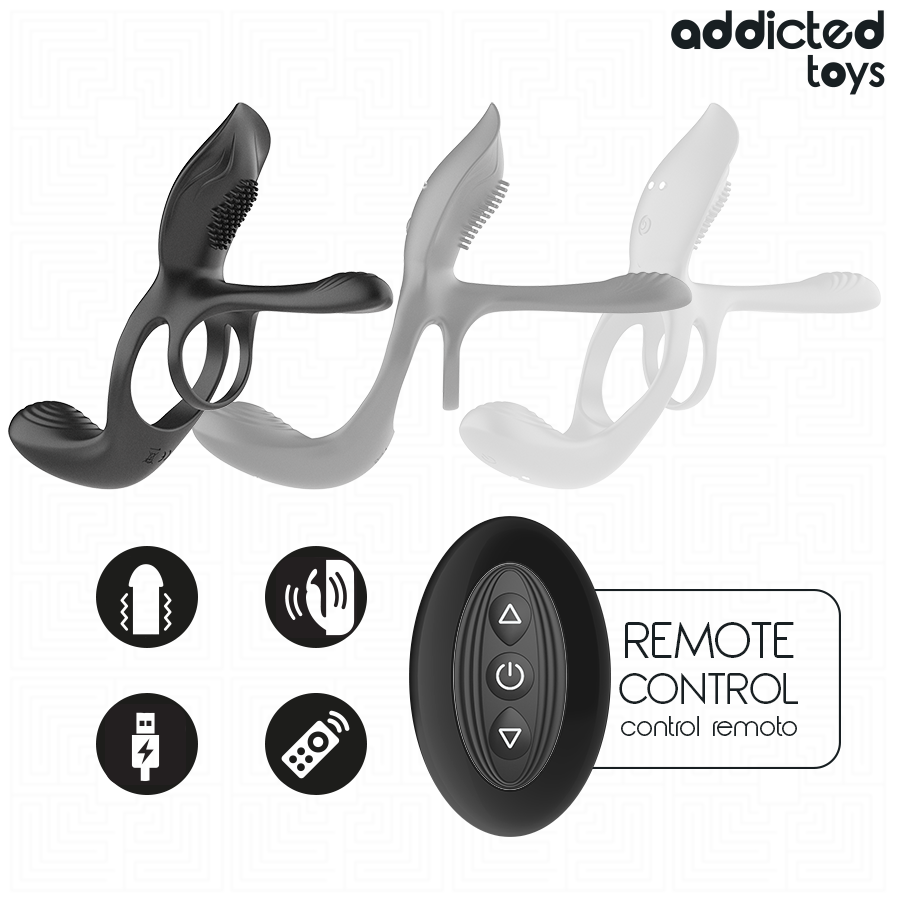 ADDICTED TOYS - DOUBLE PENIS RING WITH CLITORAL STIMULATOR - My naughty haven #