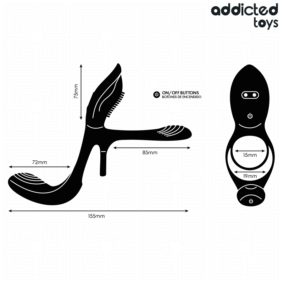 ADDICTED TOYS - DOUBLE PENIS RING WITH CLITORAL STIMULATOR - My naughty haven #