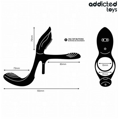 ADDICTED TOYS - DOUBLE PENIS RING WITH CLITORAL STIMULATOR - My naughty haven #
