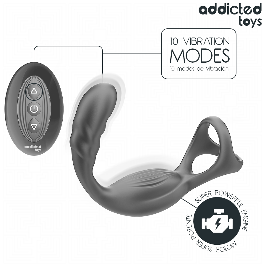 ADDICTED TOYS - DUAL PROSTATIC COCK RING REMOTE CONTROL - My naughty haven #