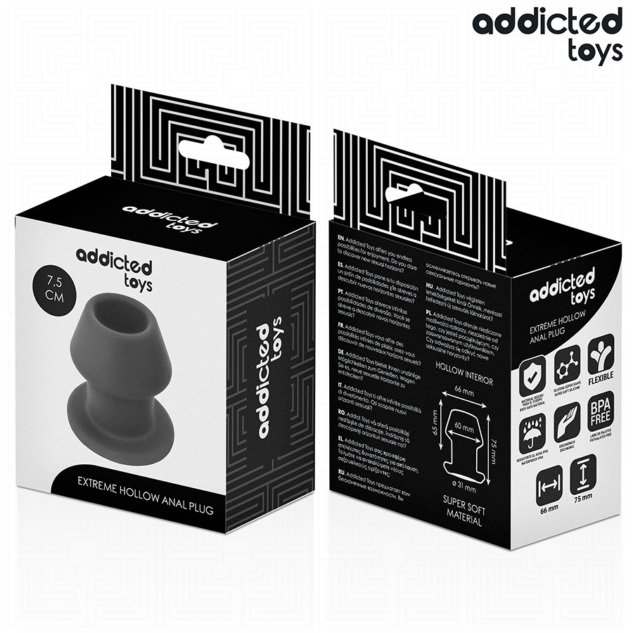 ADDICTED TOYS - EXTREME HOLLOW ANAL PLUG SILICONE SIZE S 7.5 CM - My naughty haven #