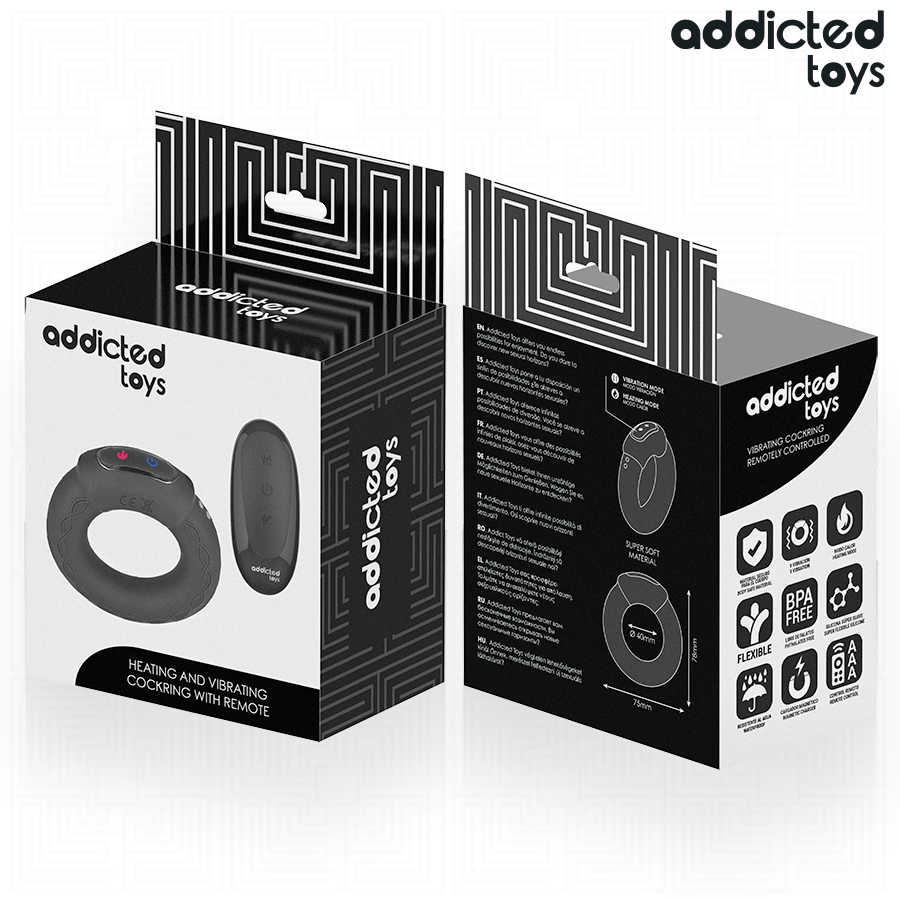ADDICTED TOYS - HEATING EFFECT VIBRATING COCK RING REMOTE CONTROL - My naughty haven #