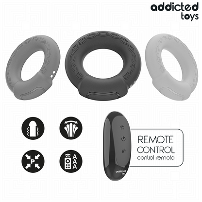 ADDICTED TOYS - HEATING EFFECT VIBRATING COCK RING REMOTE CONTROL - My naughty haven #