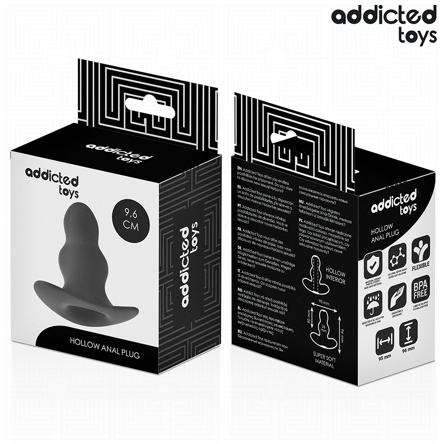 ADDICTED TOYS - HOLLOW ANAL PLUG SILICONE SIZE M 9.6 CM - My naughty haven #
