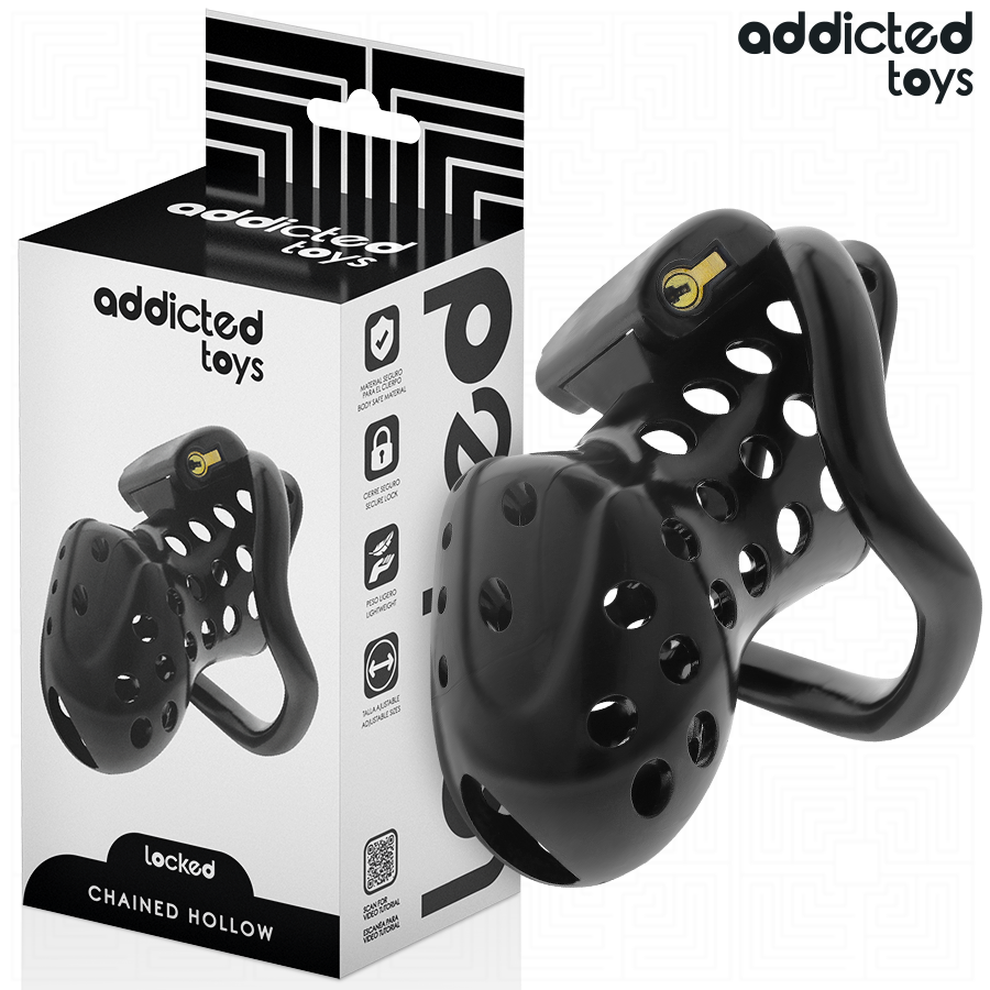 ADDICTED TOYS LOCKED - CHAINED HOLLOW PENIS CAGE 10.5 CM - My naughty haven #
