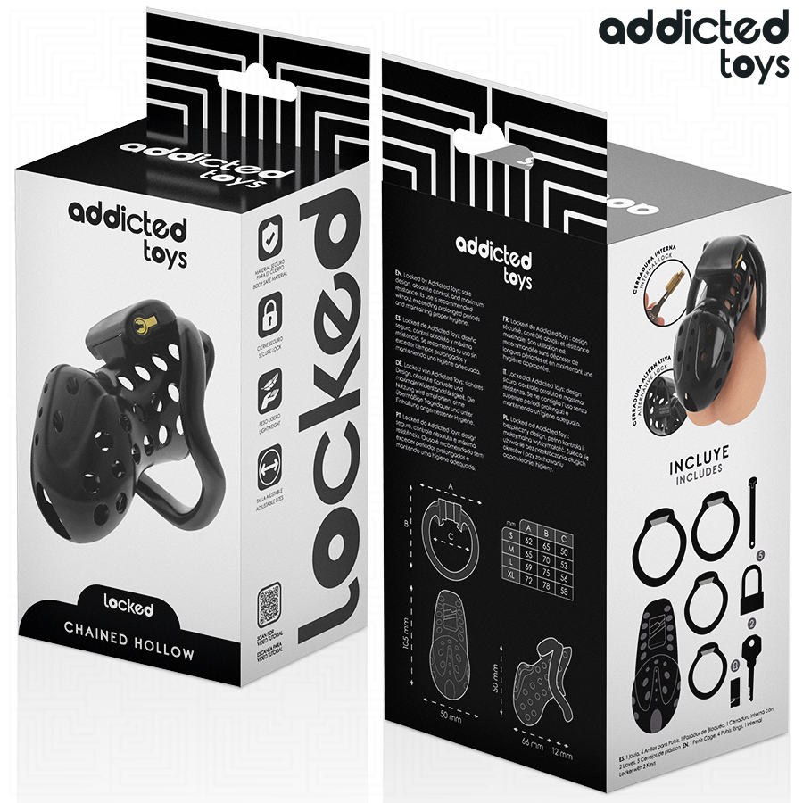 ADDICTED TOYS LOCKED - CHAINED HOLLOW PENIS CAGE 10.5 CM - My naughty haven #