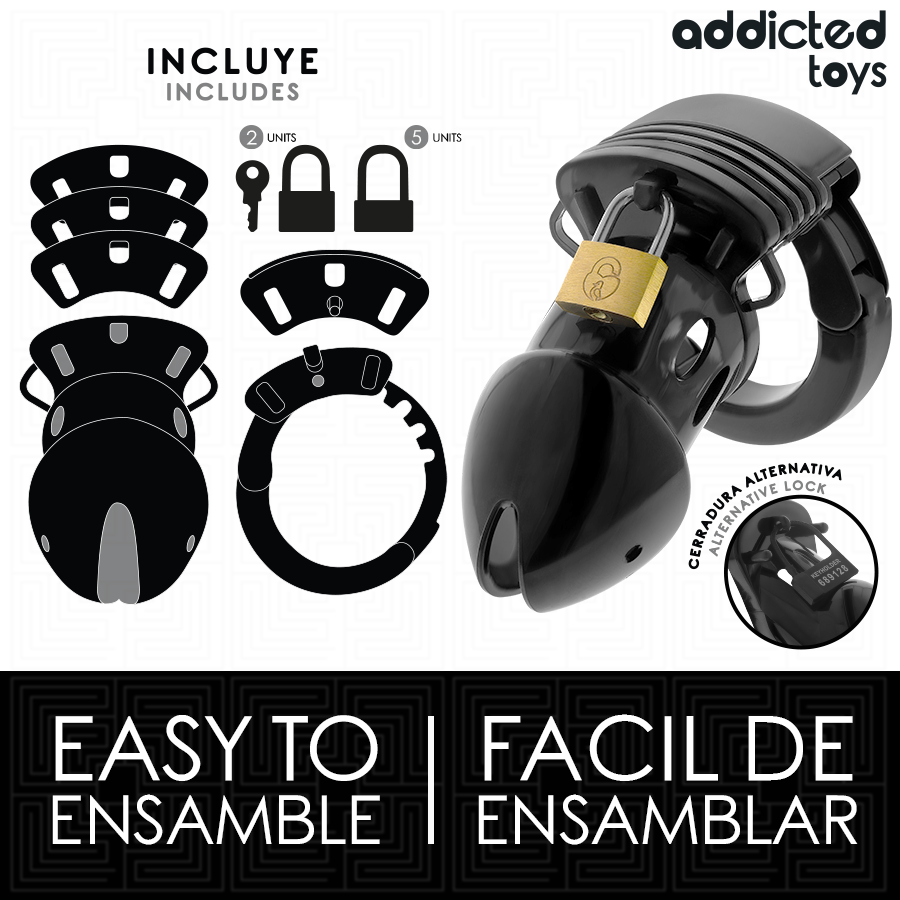 ADDICTED TOYS LOCKED - CHASTITY DEPTHS PENIS CAGE 7.5 CM - My naughty haven #