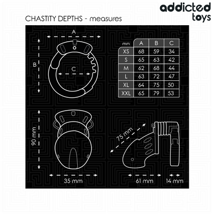 ADDICTED TOYS LOCKED - CHASTITY DEPTHS PENIS CAGE 7.5 CM - My naughty haven #