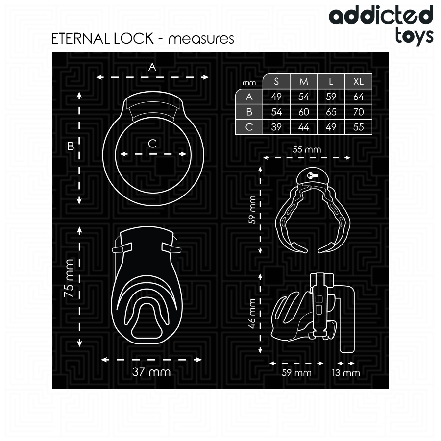 ADDICTED TOYS LOCKED - ETERNAL LOCK PENIS CAGE 9 CM - My naughty haven #