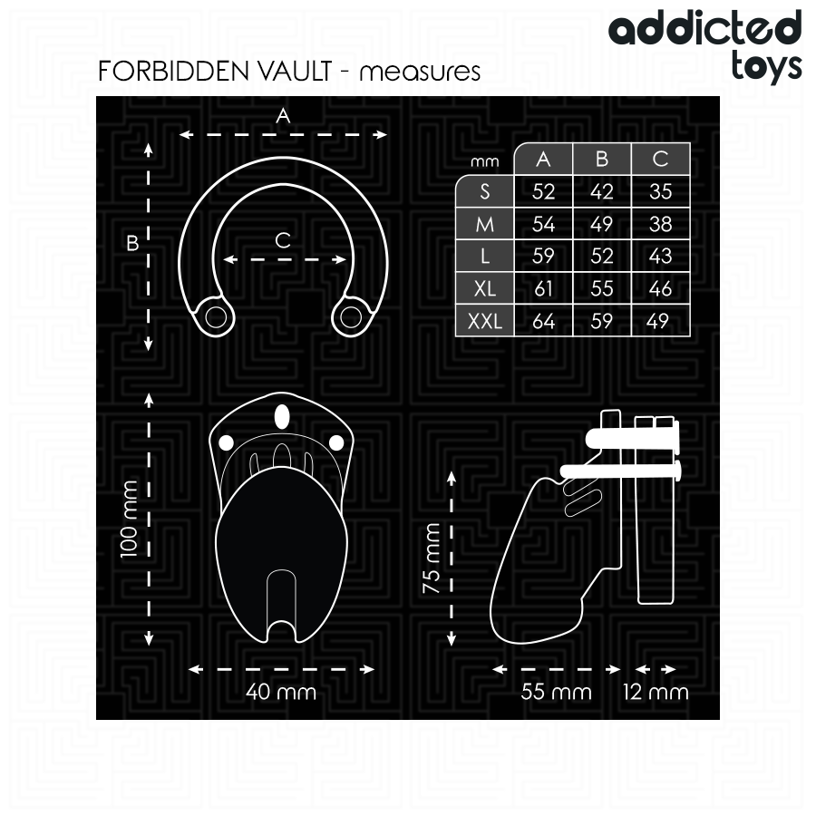 ADDICTED TOYS LOCKED - FORBIDDEN VAULT PENIS CAGE 10 CM - My naughty haven #