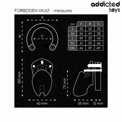 ADDICTED TOYS LOCKED - FORBIDDEN VAULT PENIS CAGE 10 CM - My naughty haven #