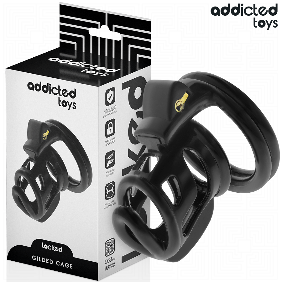 ADDICTED TOYS LOCKED - GILDEN CAGE SILICONE PENIS CAGE 8.5 CM - My naughty haven #
