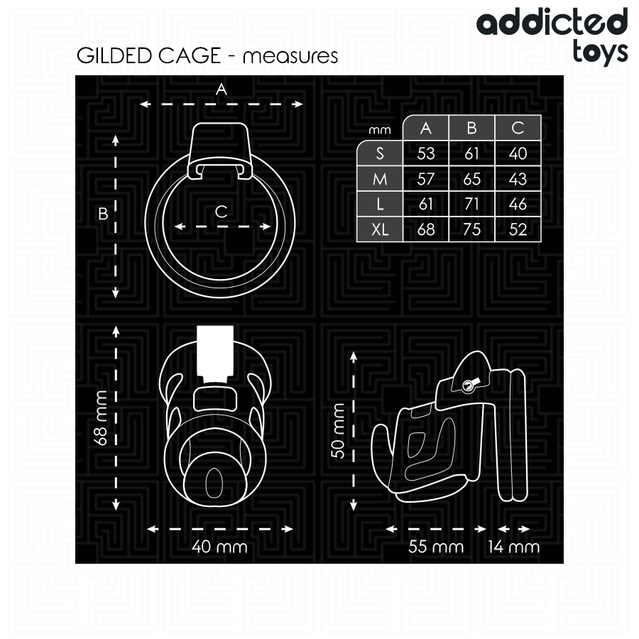 ADDICTED TOYS LOCKED - GILDEN CAGE SILICONE PENIS CAGE 8.5 CM - My naughty haven #