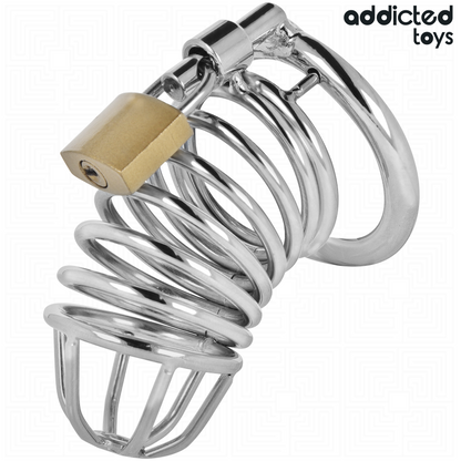 ADDICTED TOYS LOCKED - IRON CELL METAL PENIS CAGE SIZE M - My naughty haven #