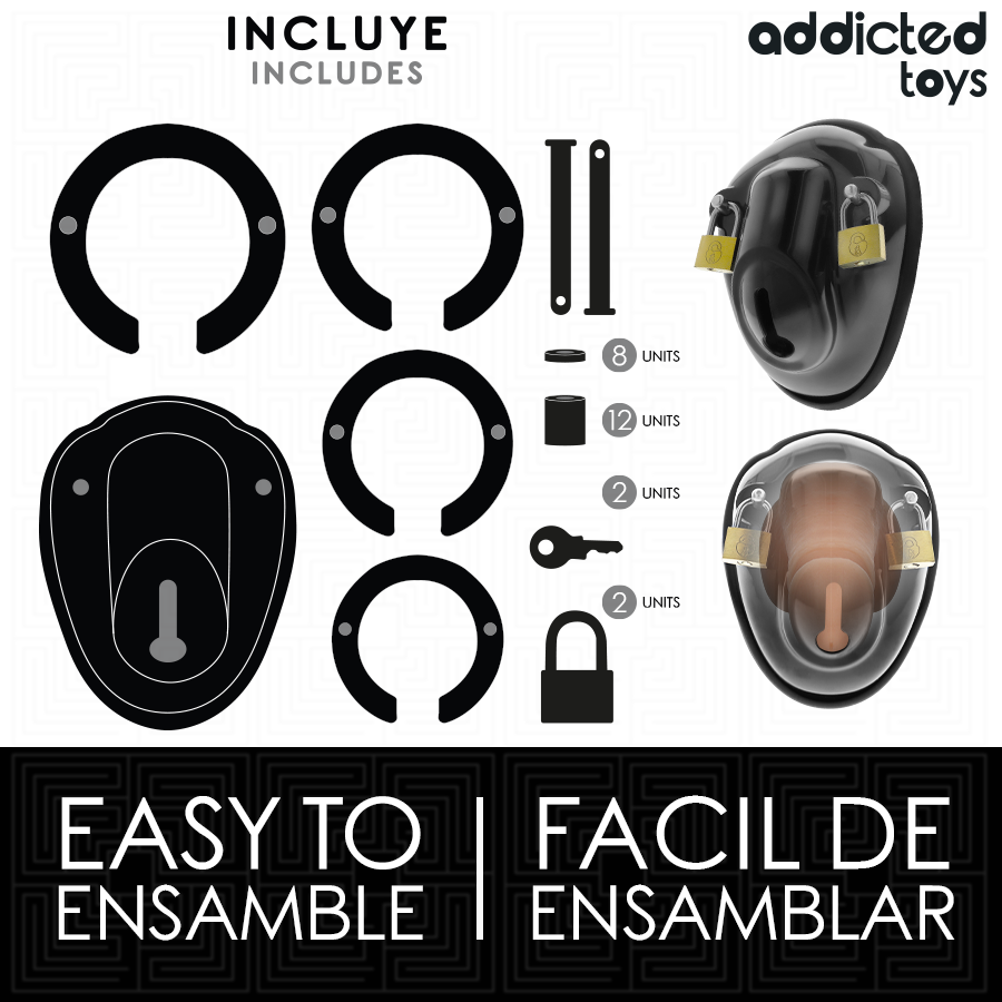 ADDICTED TOYS LOCKED - KEYLESS RESTRAINT PENIS CAGE 11.5 CM - My naughty haven #