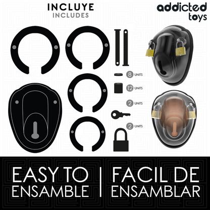 ADDICTED TOYS LOCKED - KEYLESS RESTRAINT PENIS CAGE 11.5 CM - My naughty haven #