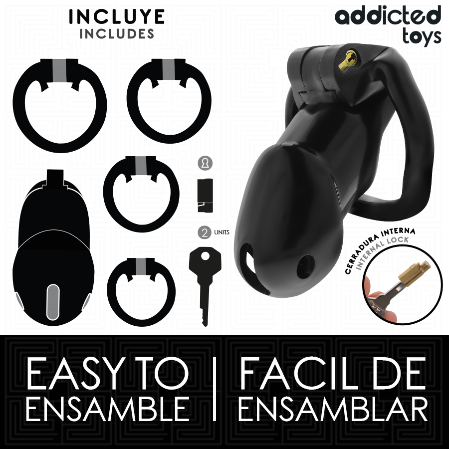ADDICTED TOYS LOCKED - MINDNIGHT CELL PENIS CAGE SIZE L - My naughty haven #