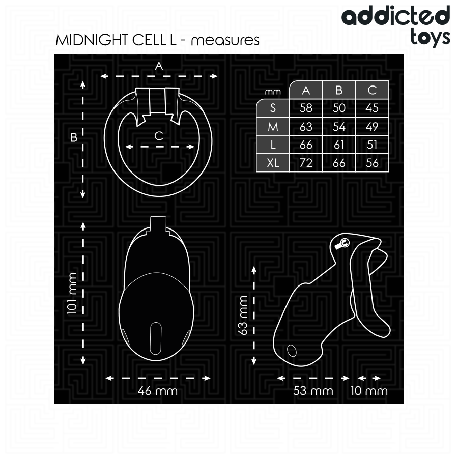 ADDICTED TOYS LOCKED - MINDNIGHT CELL PENIS CAGE SIZE L - My naughty haven #