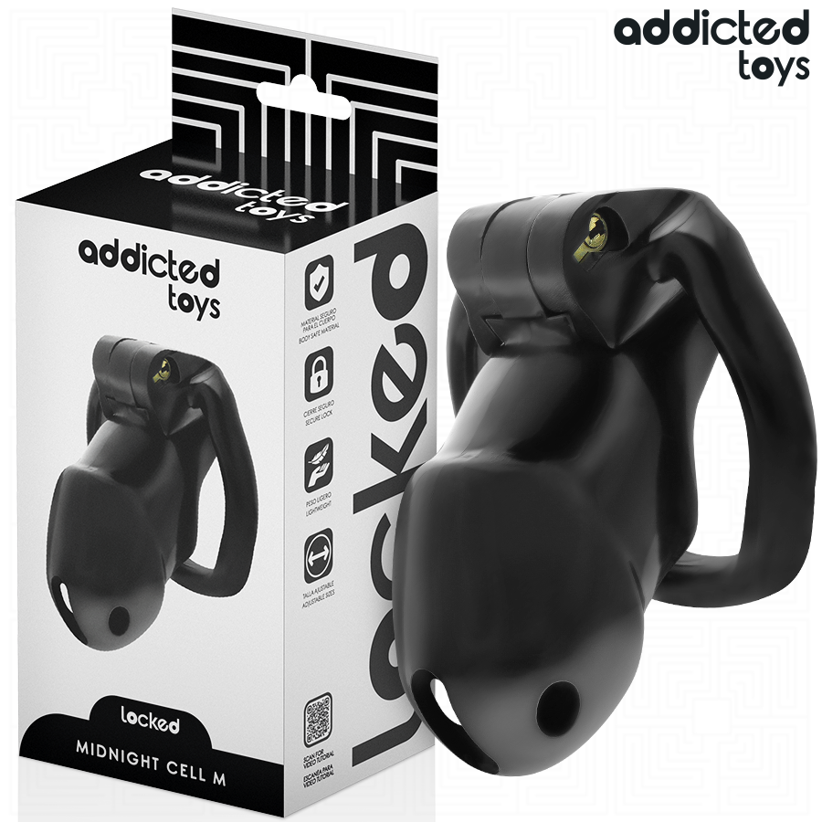 ADDICTED TOYS LOCKED - MINDNIGHT CELL PENIS CAGE SIZE M - My naughty haven #