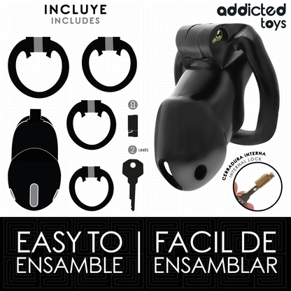 ADDICTED TOYS LOCKED - MINDNIGHT CELL PENIS CAGE SIZE M - My naughty haven #