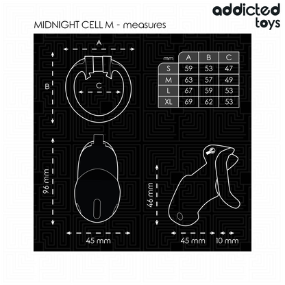 ADDICTED TOYS LOCKED - MINDNIGHT CELL PENIS CAGE SIZE M - My naughty haven #