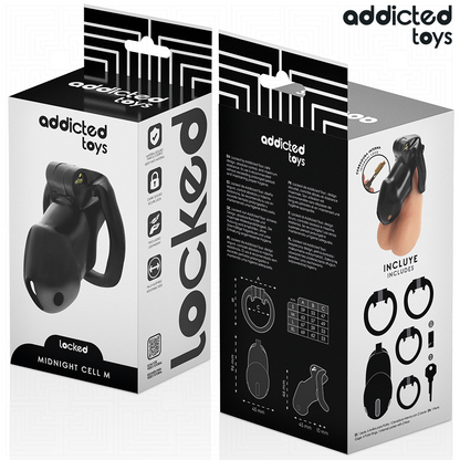 ADDICTED TOYS LOCKED - MINDNIGHT CELL PENIS CAGE SIZE M - My naughty haven #